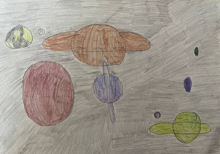 Disegni del Sistema Solare ispirati dal racconto dei burattini