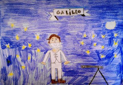Strumenti musicali e disegni ispirati dalla lettura animata della “Favola dei suoni” di Galileo Galilei