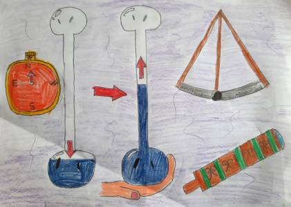 Disegni e strumenti realizzati dopo l’attività La Sacca di Galileo