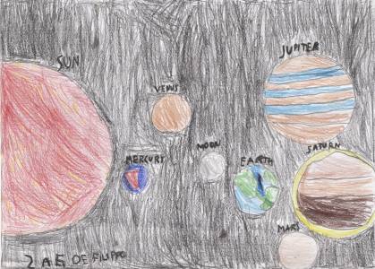 Disegni del Sistema Solare ispirati dal racconto dei burattini