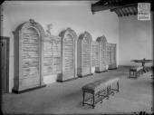  - Display cases containing Giovanni Targioni Tozzetti’s mineralogical collection placed in the loggia of Palazzo Castellani (c. 1950)